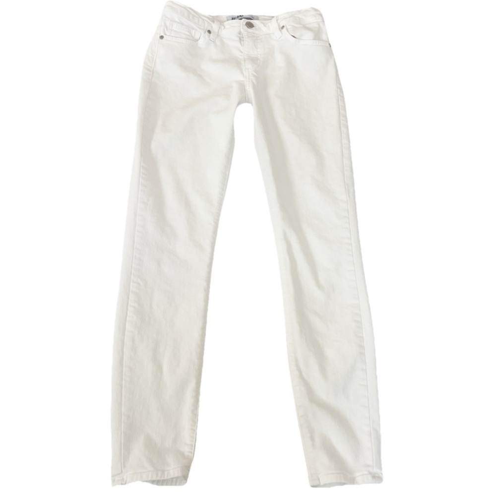 Just Black Mid Rise Skinny Jeans Denim Solid White Size 26 Stretchy Pockets